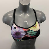 Old Navy Active Sport Bra Women's Size XS Light Support Floral Go Dry Workout Bra