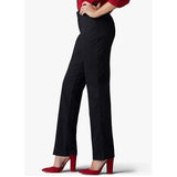 Lee Womens Wrinkle Free Relaxed Straight Leg Pant Size 8 Medium Black 104637501