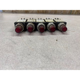 Allen Bradley Push To Test Red 800T-PST16 Used Push Button Panel Box Switches Lot Of 5