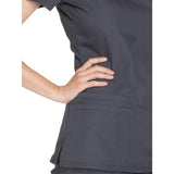 Cherokee Womens Originals V-Neck Scrub Top 4200 Small Pewter Poly/Cotton