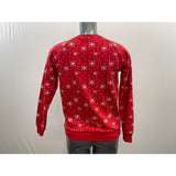 Women's Christmas Sweatshirt Size Medium Red All Over Print Merry Elfin Christmas