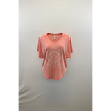 Billabong Women's Salmon / Pink Coloured Curved Bottom Short Sleeve T-Shirt Size Large Cotton Blend