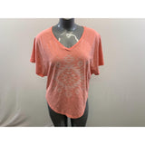 Billabong Women's Salmon / Pink Coloured Curved Bottom Short Sleeve T-Shirt Size Large Cotton Blend