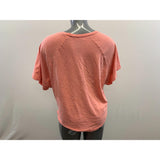 Billabong Women's Salmon / Pink Coloured Curved Bottom Short Sleeve T-Shirt Size Large Cotton Blend
