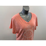 Billabong Women's Salmon / Pink Coloured Curved Bottom Short Sleeve T-Shirt Size Large Cotton Blend