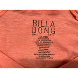 Billabong Women's Salmon / Pink Coloured Curved Bottom Short Sleeve T-Shirt Size Large Cotton Blend