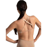 Capezio Womens Seamless Clear Back Sweetheart Bandeau Bra Nude XS/S NWT
