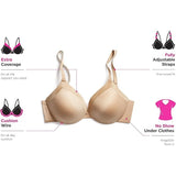 Maidenform Style 09436 Comfort Devotion Full Coverage T-Shirt Bra Black