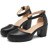kkdom Women's 6 (225) High Heels Closed Toe Platform Chunky Pumps Wedding Shoes