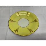 Queen Anne  Bone China England Orphaned Saucer Yellow Gold Pattern 5.75"