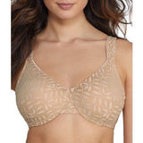 Olga Lace Sheer Leaves Underwire Minimizer Bra French Toast 35519 Size 40D NWT
