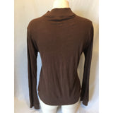 Buffalo Brown Full Zip Long Sleeve Spell Out Top Women's Size Large