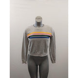 Forever 21 Cropped Sweatshirt Women's Size Medium Gray Long Sleeve Crew Neck