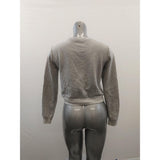 Forever 21 Cropped Sweatshirt Women's Size Medium Gray Long Sleeve Crew Neck