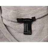 Forever 21 Cropped Sweatshirt Women's Size Medium Gray Long Sleeve Crew Neck