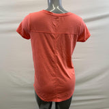 ACX Active Women's V Neck T Shirt Size Medium Coral Polyester Blend Short Sleeve Tee