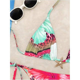 RoseSeek Women's 2 Piece Leopard Floral Bikini Set X-Small NWT