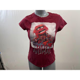 Disney Women's Burgundy Graphical PARTY ANIMAL T-Shirt Size Large Cotton