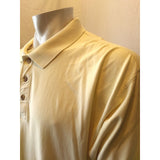 Eddie Bauer Men's Large Yellow Cuffed Short Sleeve Cotton Casual Polo Shirt