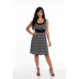 East 5th Petite Women's Summer Dress Black White Patterned Sleeveless Poly/Span