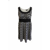 East 5th Petite Women's Summer Dress Black White Patterned Sleeveless Poly/Span