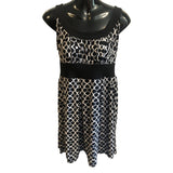 East 5th Petite Women's Summer Dress Black White Patterned Sleeveless Poly/Span