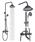 AlenArt Outdoor Shower Fixture Replacement Part 8" matte black handheld shower