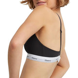 Hanes womens Original Triangle Bralette Moisture-wicking Stretch Cotton XL Black