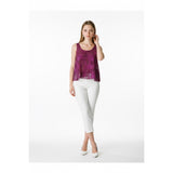 Victoria's Secret Women's Small Purple Floral Polyester Sheer Lingerie Top