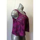 Victoria's Secret Women's Small Purple Floral Polyester Sheer Lingerie Top