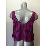Victoria's Secret Women's Small Purple Floral Polyester Sheer Lingerie Top