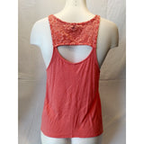 U2B Coral Sleeveless Crochet Collar Women's Keyhole Racerback Tank Top Size L