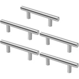 Glattever 5 Pack Brushed Nickel Drawer Pulls Stainless Steel 5", 3" OC Holes
