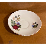 Royal Ascot Fine Bone China England Vintage Teacup Saucer Set Fruit Pattern