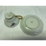 Oakwood Teacup Saucer Set Vintage Bone China Hand Painted Japan Gold Wheat