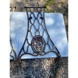 Antique Singer Sewing Machine Treadle Base Side Legs With Trivet Inserts And Metal Wheels
