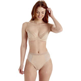 Pretty Polly Womens 32I Naturals Non-Padded Plunge Bra LPAXF2 Creme Brulee