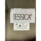 Jessica Womens Green Pencil Skirt Size 14 Stretch Cotton Blend Pocket Flat Front