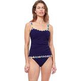 Profile by Gottex womens Swimsuit Top Echo D-cup Tankini 34D Navy NWT