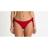 Aqua by La Vie en Rose Women's Red Bathing Suit Bottoms Side Tie Size Medium Polyester