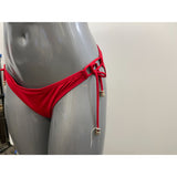 Aqua by La Vie en Rose Women's Red Bathing Suit Bottoms Side Tie Size Medium Polyester