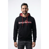 Bongoboards Hoodie Men's Black Long Sleeve Spell Out Hooded Sweatshirt Size XS