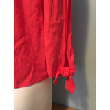 Reitmans Womens XS Off Shoulder Top Blouse Red Mid Length sleeve Viscose/Spandex