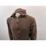 Bench Men's Full Zip Hooded Sweater Jacket Size Large Cotton Brown Long Sleeve