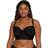 Smart & Sexy 36DD Long Line Bikini Top Black Style SA625 NWT