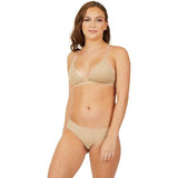 Capezio 3777W Womens Deep Neck Clear Back Bra Nude XS NWT