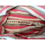 Tommy Hilfiger Pink Gray Striped L/S 1/4 Zip Cotton Pullover Shirt Top Size Med