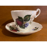 Royal Ascot Fine Bone China England Vintage Teacup Saucer Set Fruit Pattern
