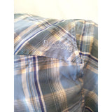 Billabong Men's Medium Blue Plaid Short Sleeve Button Down Straight Fit Shirt