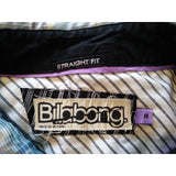 Billabong Men's Medium Blue Plaid Short Sleeve Button Down Straight Fit Shirt
